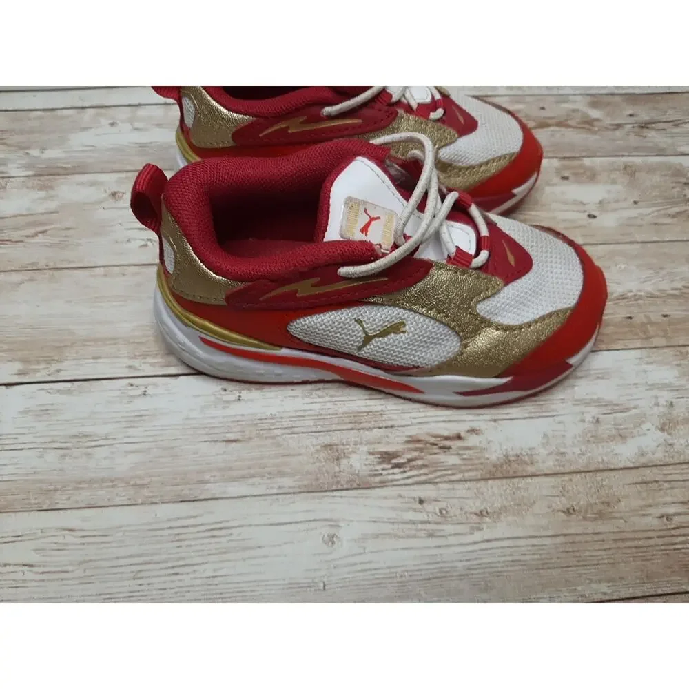 PUMA RsFast Glitz Ac Toddler Boys White Sneakers 384749-01 Size 7C